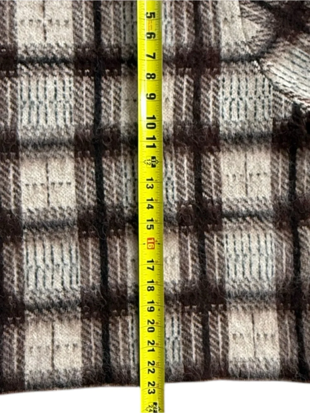 ZARA Plaid Mock Neck Sweater Fuzzy Brown Checked Cozy Boxy Pullover. XL. NEW. - Picture 5 of 9